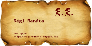 Régi Renáta névjegykártya